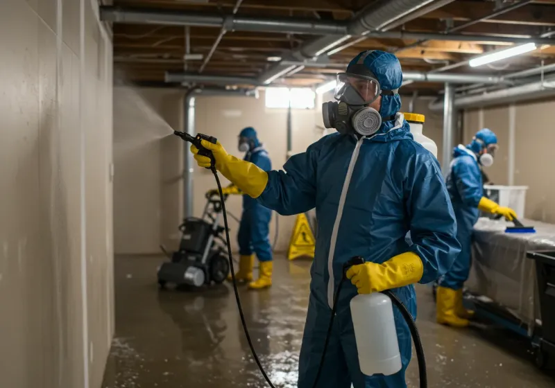 Basement Sanitization and Antimicrobial Treatment process in Janesville, WI