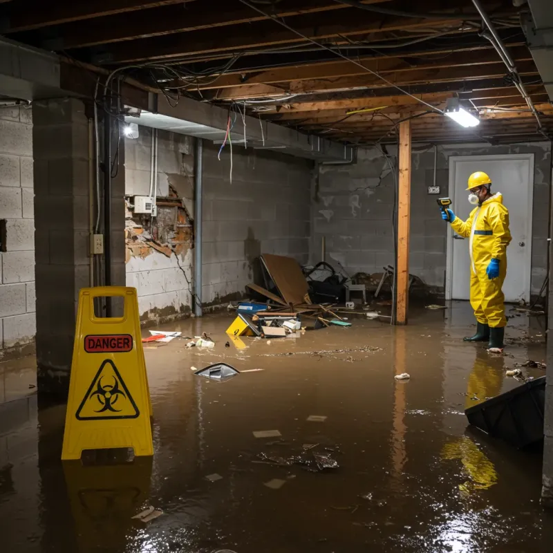 Flooded Basement Electrical Hazard in Janesville, WI Property